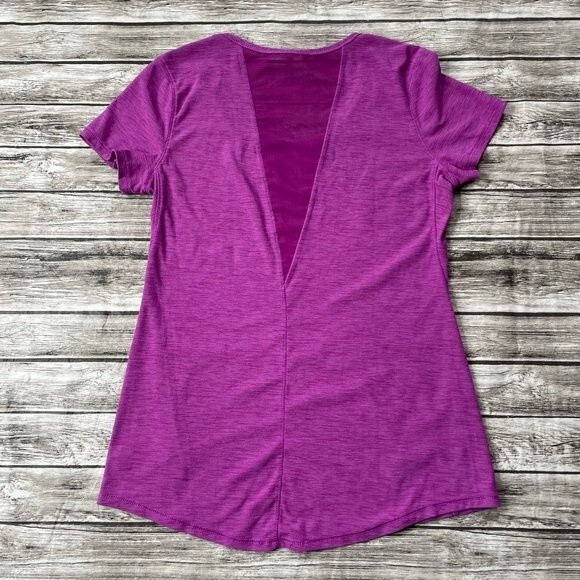 Old Navy Active Breathe On Tee T Shirt Crewneck Pink Purple S SM Small Tall ST - Picture 4 of 12